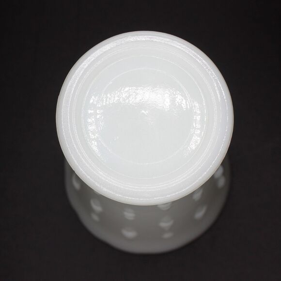 Vintage 7” Anchor Hocking Milk Glass Flower Vase Teardrop & Pearl Pattern - Picture 6 of 6